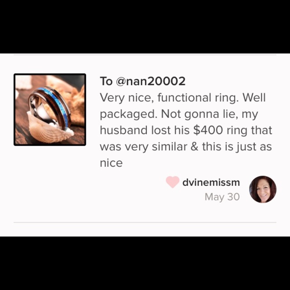Men8mm tungsten Koa Hawaiian wood titanium ring11 - Picture 6 of 6